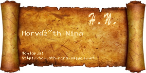 Horváth Nina névjegykártya