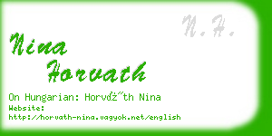 nina horvath business card